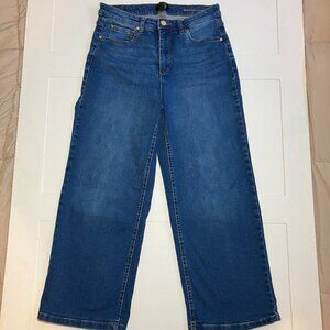 Jones New York Lexington Wide Leg Crop Jeans Womens Size 4 | High Rise Denim